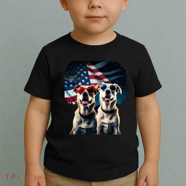 Usa Flag Dog Toddler T-Shirt