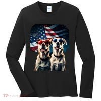 Usa Flag Dog Women's Long Sleeve Shirt thumb 0