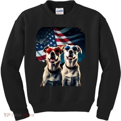 Usa Flag Dog Kids Sweatshirt