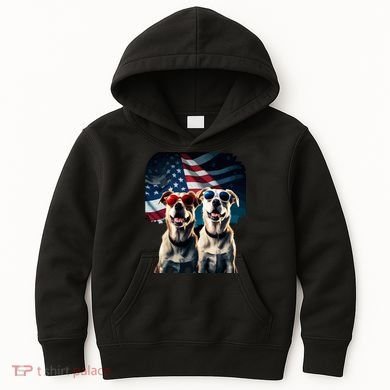 Usa Flag Dog Kids Hoodie