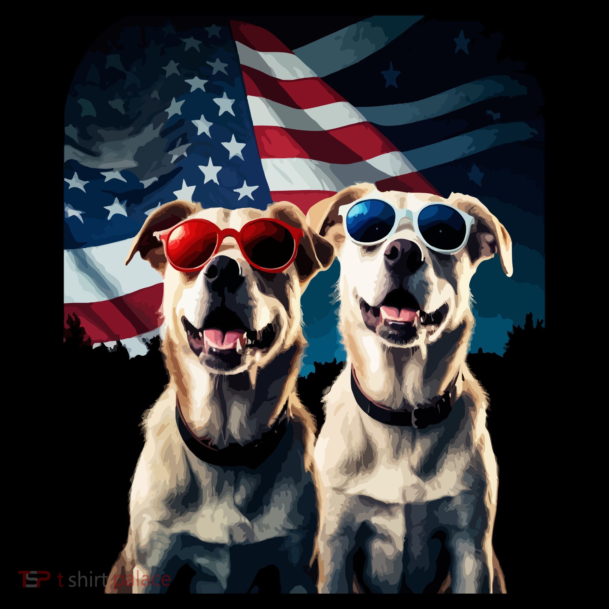 Usa Flag Dog Kids Hoodie