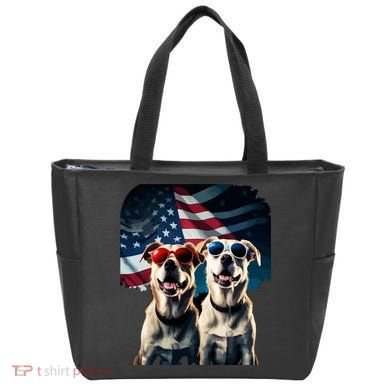 Usa Flag Dog Tote Bag