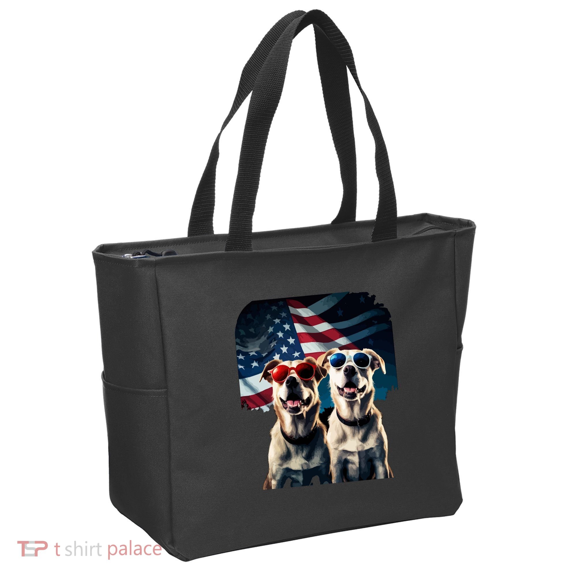 Usa Flag Dog Tote Bag