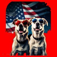 Usa Flag Dog Santa Hat thumb 1