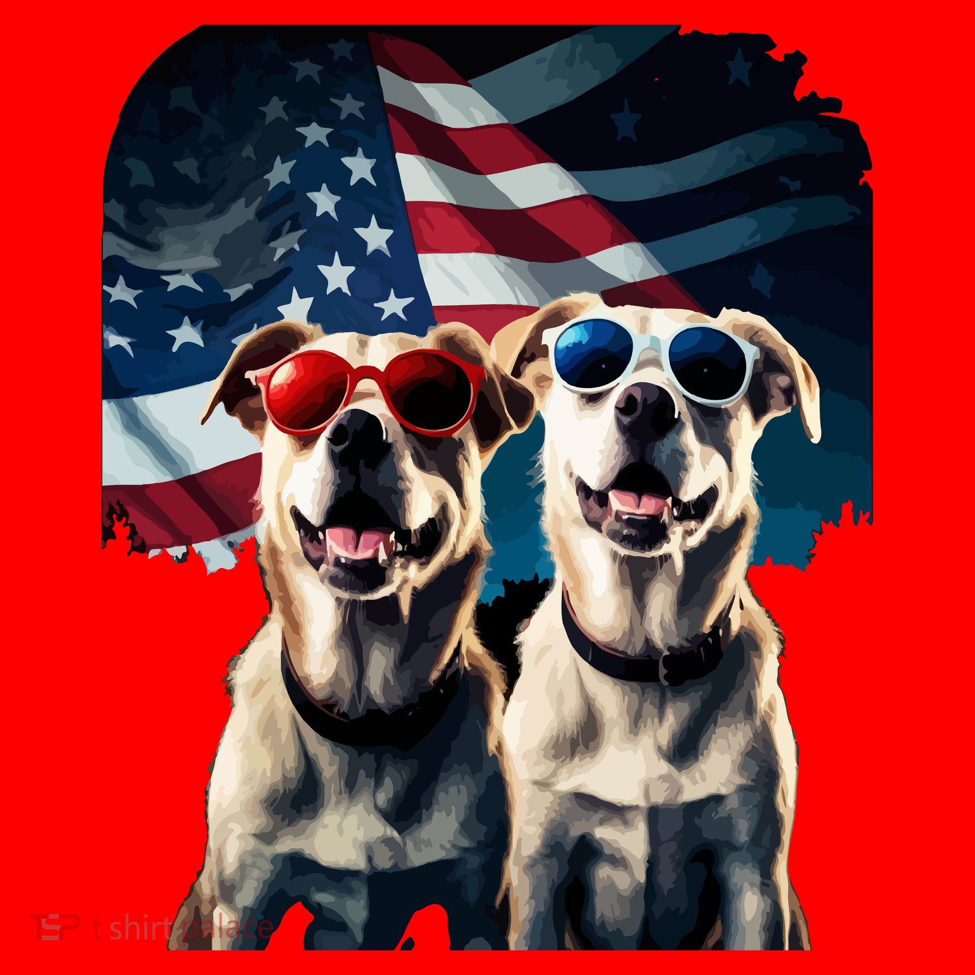 Usa Flag Dog Santa Hat