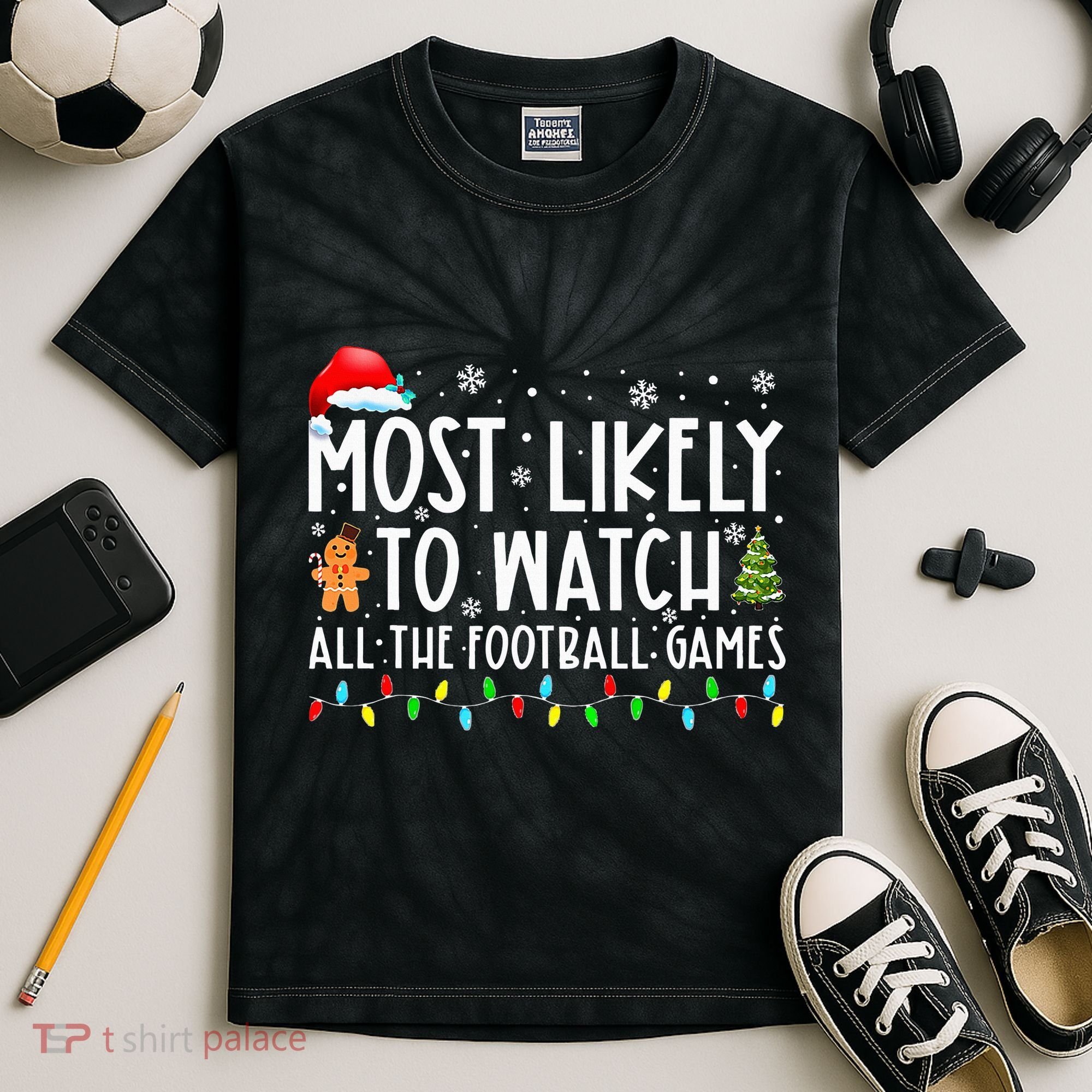 Ultimate Football Fanatic Christmas Gift Kids Tie-Dye T-Shirt