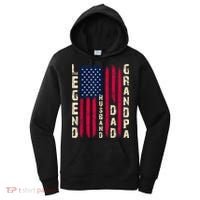 USA Flag Father's Day Dad The Legend Husband Dad Grandpa Women's Hoodie thumb 0