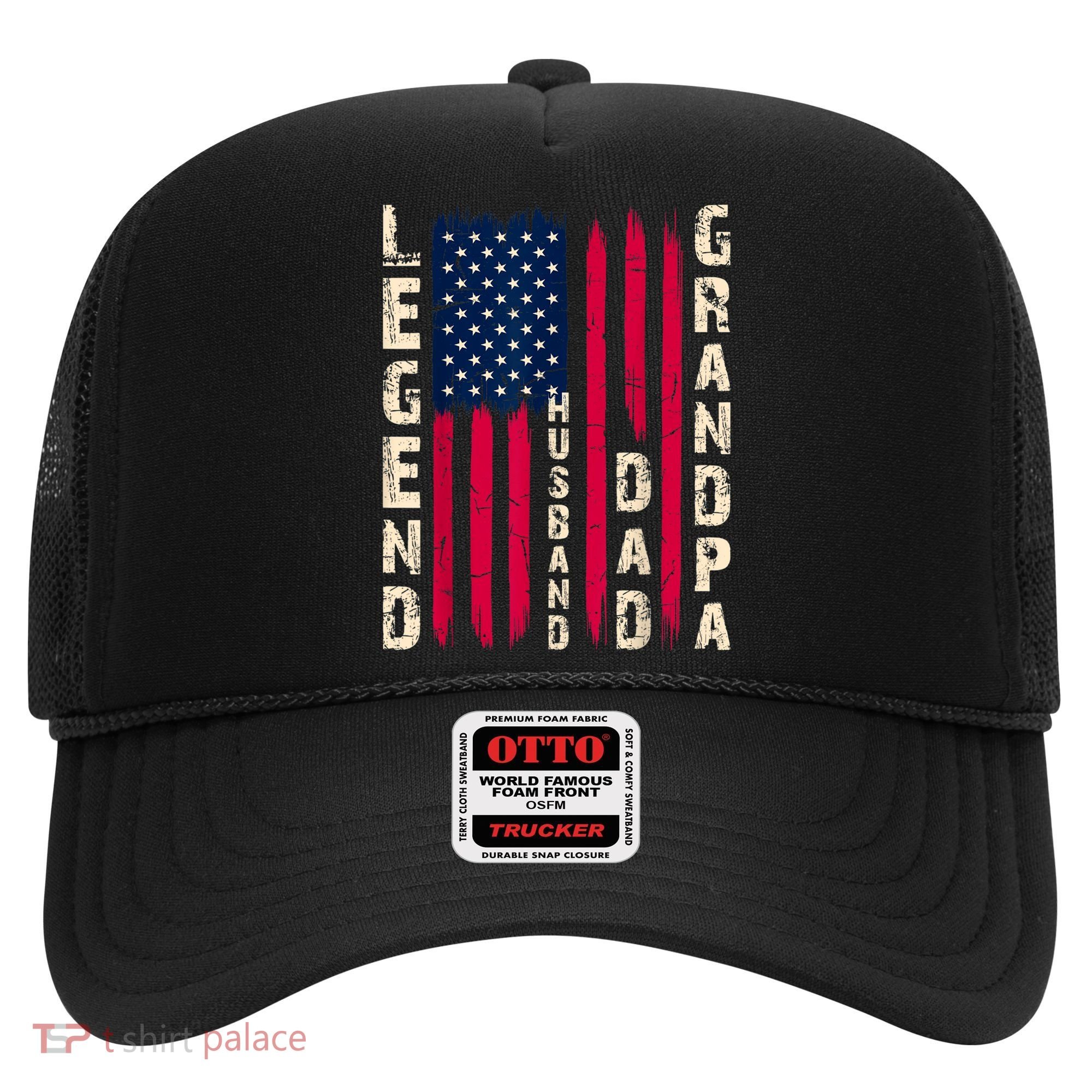 USA Flag Father's Day Dad The Legend Husband Dad Grandpa Hat