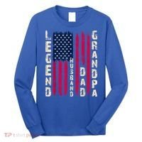 USA Flag Father's Day Dad The Legend Husband Dad Grandpa Long Sleeve Shirt thumb 0