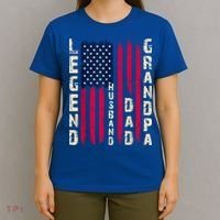 USA Flag Father's Day Dad The Legend Husband Dad Grandpa T-Shirt thumb 4