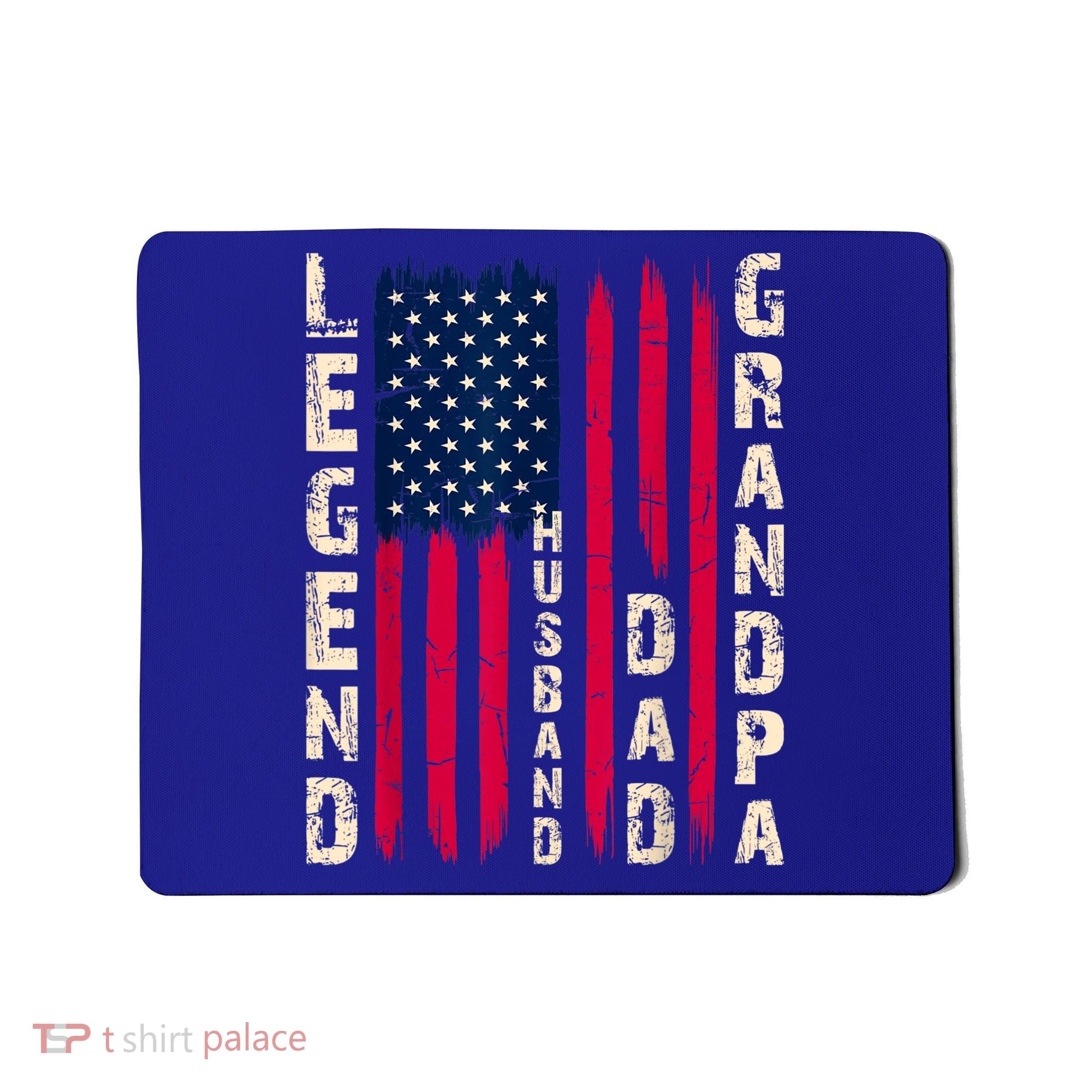 USA Flag Father's Day Dad The Legend Husband Dad Grandpa Mousepad