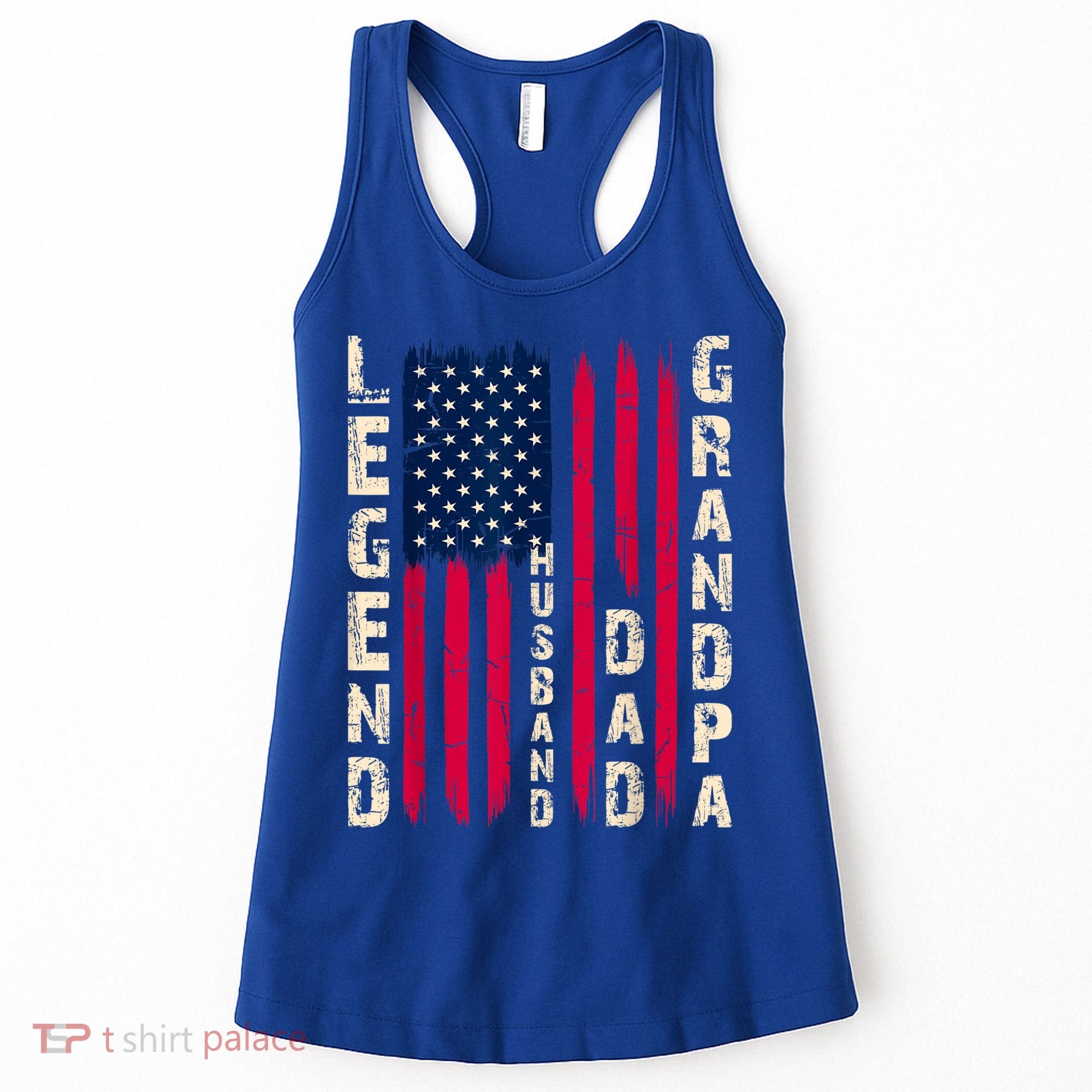USA Flag Father's Day Dad The Legend Husband Dad Grandpa Women's Tank Top