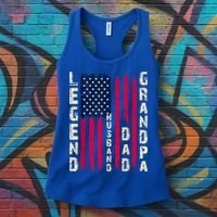 USA Flag Father's Day Dad The Legend Husband Dad Grandpa Women's Tank Top thumb 3
