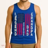 USA Flag Father's Day Dad The Legend Husband Dad Grandpa Tank Top thumb 3
