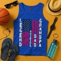 USA Flag Father's Day Dad The Legend Husband Dad Grandpa Tank Top thumb 4