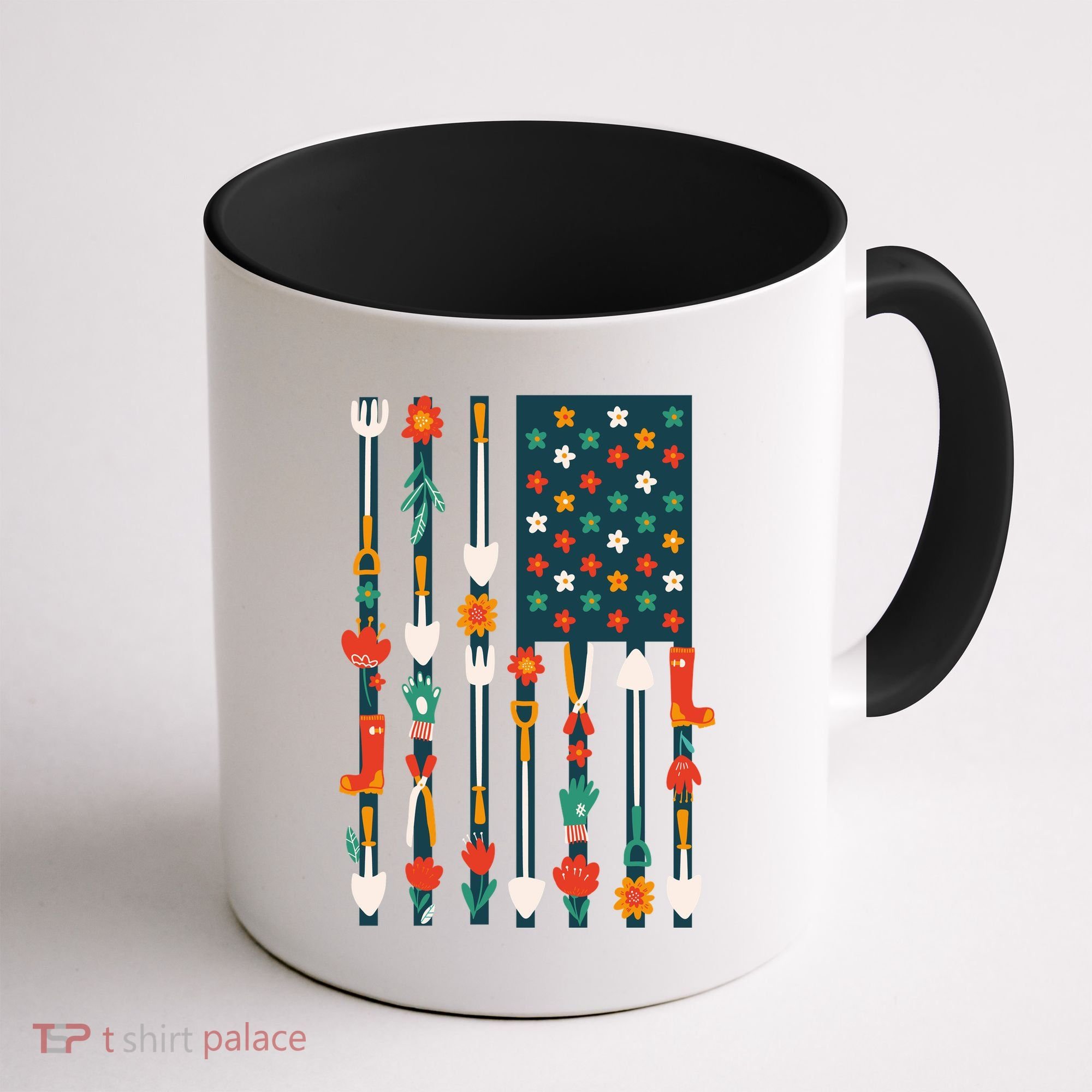 USA Flower Flag Garden Coffee Mug