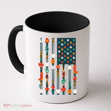USA Flower Flag Garden Coffee Mug