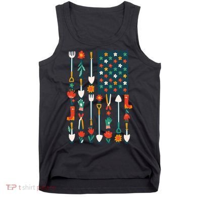 USA Flower Flag Garden Tank Top