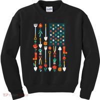 USA Flower Flag Garden Kids Sweatshirt thumb 0