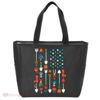 USA Flower Flag Garden Tote Bag thumb 0