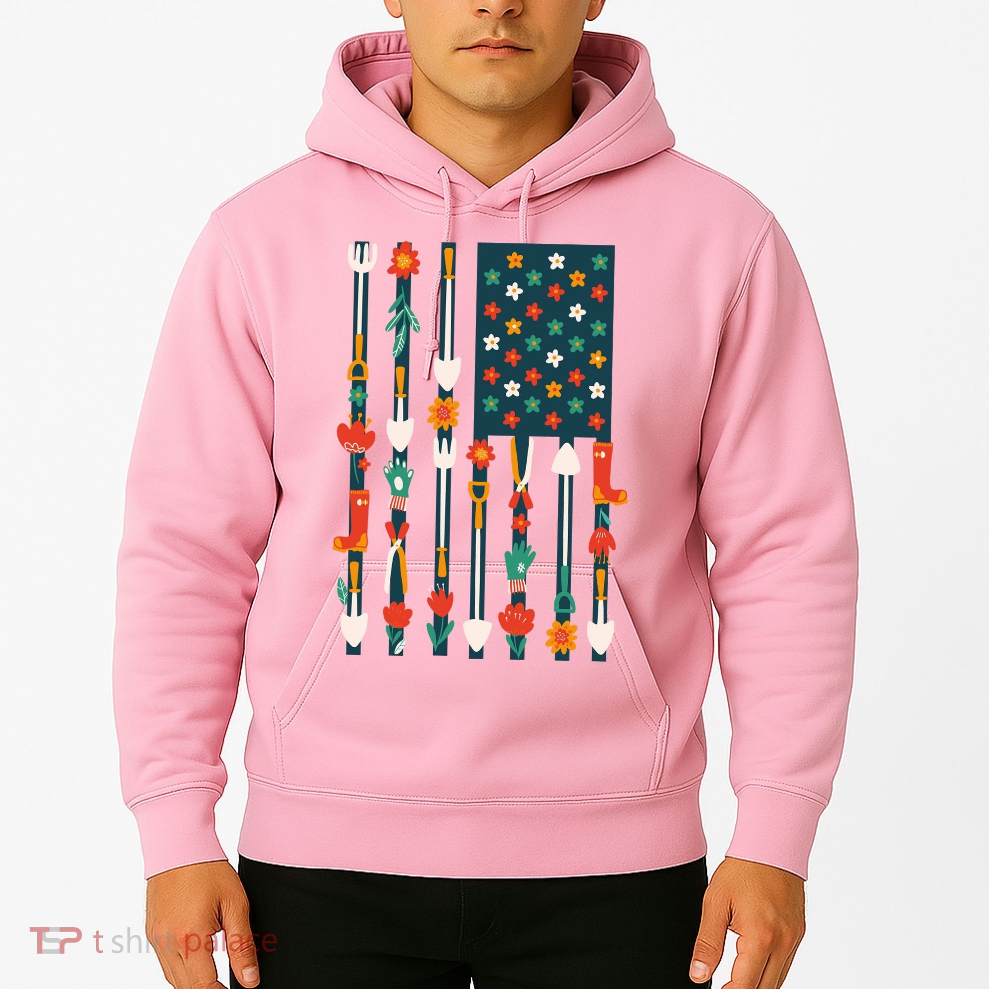 USA Flower Flag Garden Hoodie