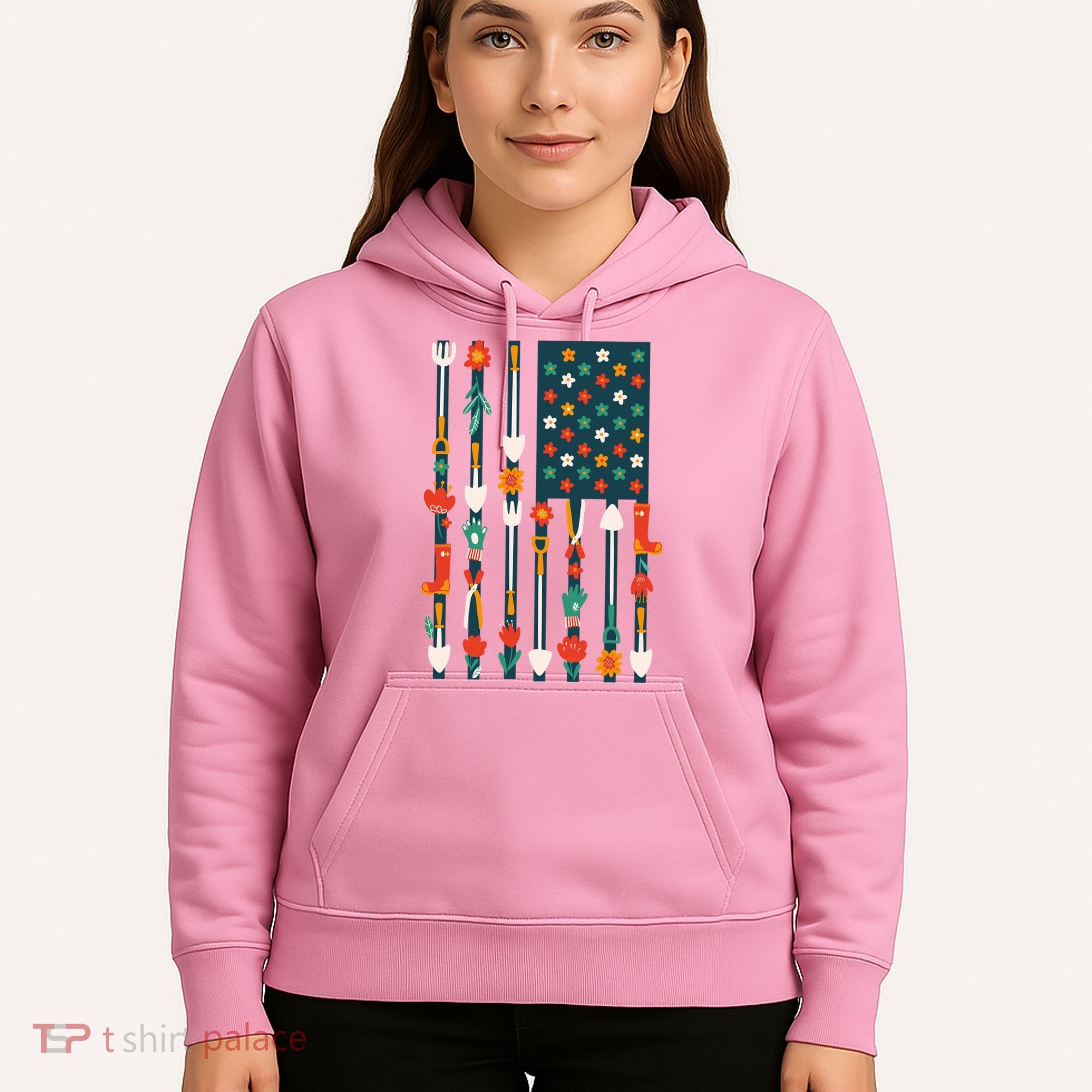 USA Flower Flag Garden Hoodie