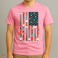 USA Flower Flag Garden T-Shirt thumb 3
