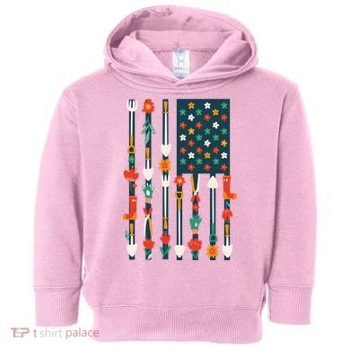 USA Flower Flag Garden Toddler Hoodie