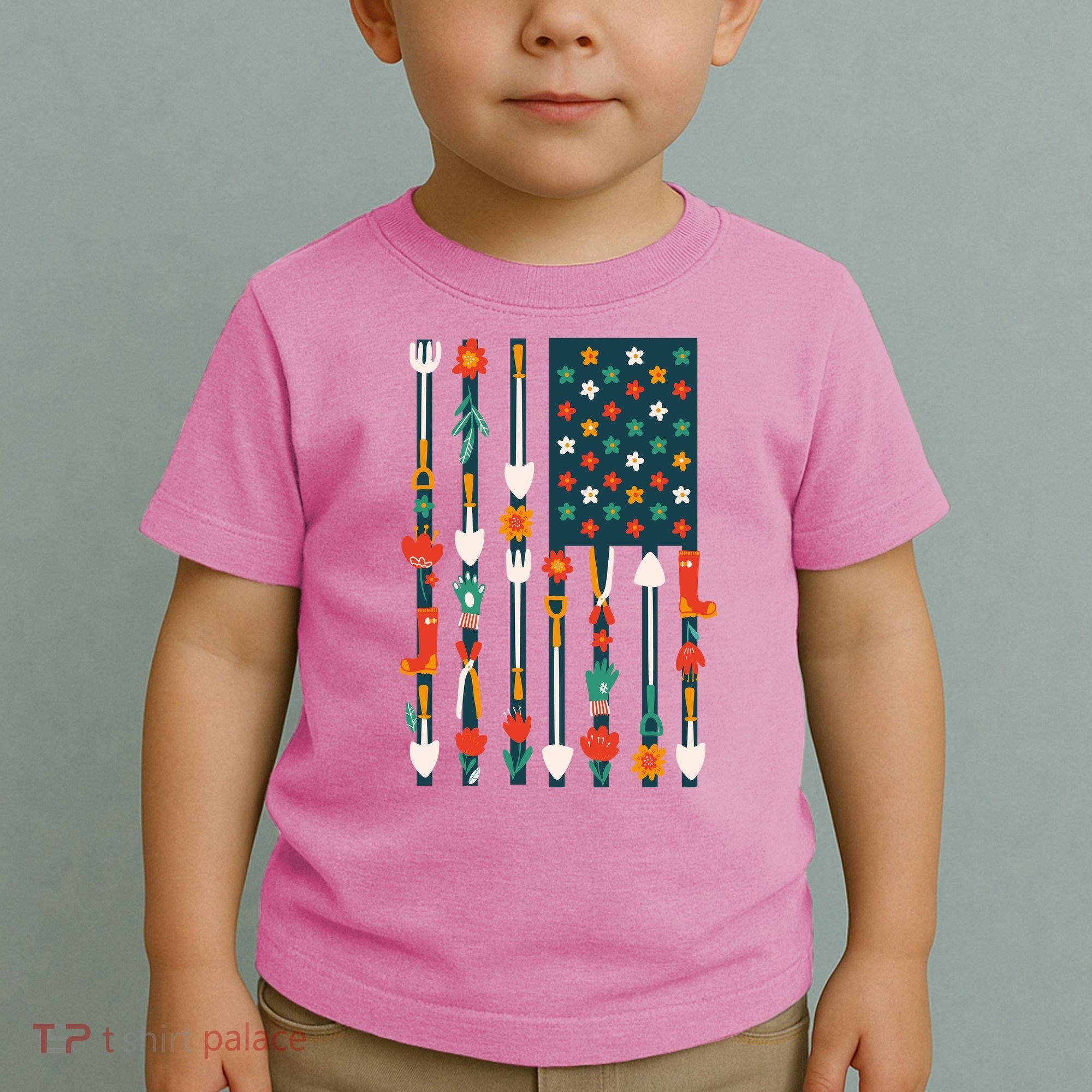 USA Flower Flag Garden Toddler T-Shirt