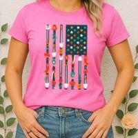 USA Flower Flag Garden Women's T-Shirt thumb 2