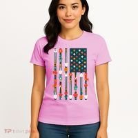 USA Flower Flag Garden Women's T-Shirt thumb 4