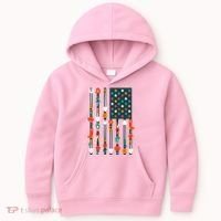 USA Flower Flag Garden Kids Hoodie thumb 0