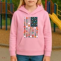 USA Flower Flag Garden Kids Hoodie thumb 3