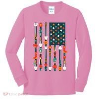 USA Flower Flag Garden Kids Long Sleeve Shirt thumb 0