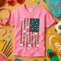 USA Flower Flag Garden Kids T-Shirt thumb 3