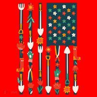 USA Flower Flag Garden Santa Hat thumb 1