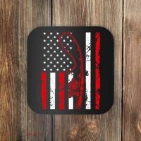 USA Fishing Flag Gift For Fisherman Coaster thumb 0