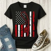 USA Fishing Flag Gift For Fisherman Women's T-Shirt thumb 3