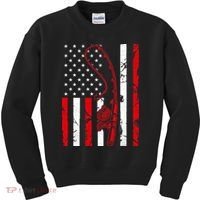 USA Fishing Flag Gift For Fisherman Kids Sweatshirt thumb 0