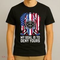 Us Flag Goalie My Goal Is To Deny Yours Ice Hockey Goalkeeper Gift T-Shirt thumb 3