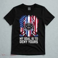 Us Flag Goalie My Goal Is To Deny Yours Ice Hockey Goalkeeper Gift T-Shirt thumb 5