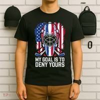 Us Flag Goalie My Goal Is To Deny Yours Ice Hockey Goalkeeper Gift T-Shirt thumb 6