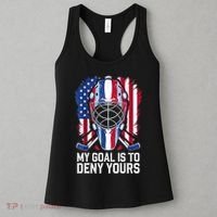 Us Flag Goalie My Goal Is To Deny Yours Ice Hockey Goalkeeper Gift Women's Tank Top thumb 3