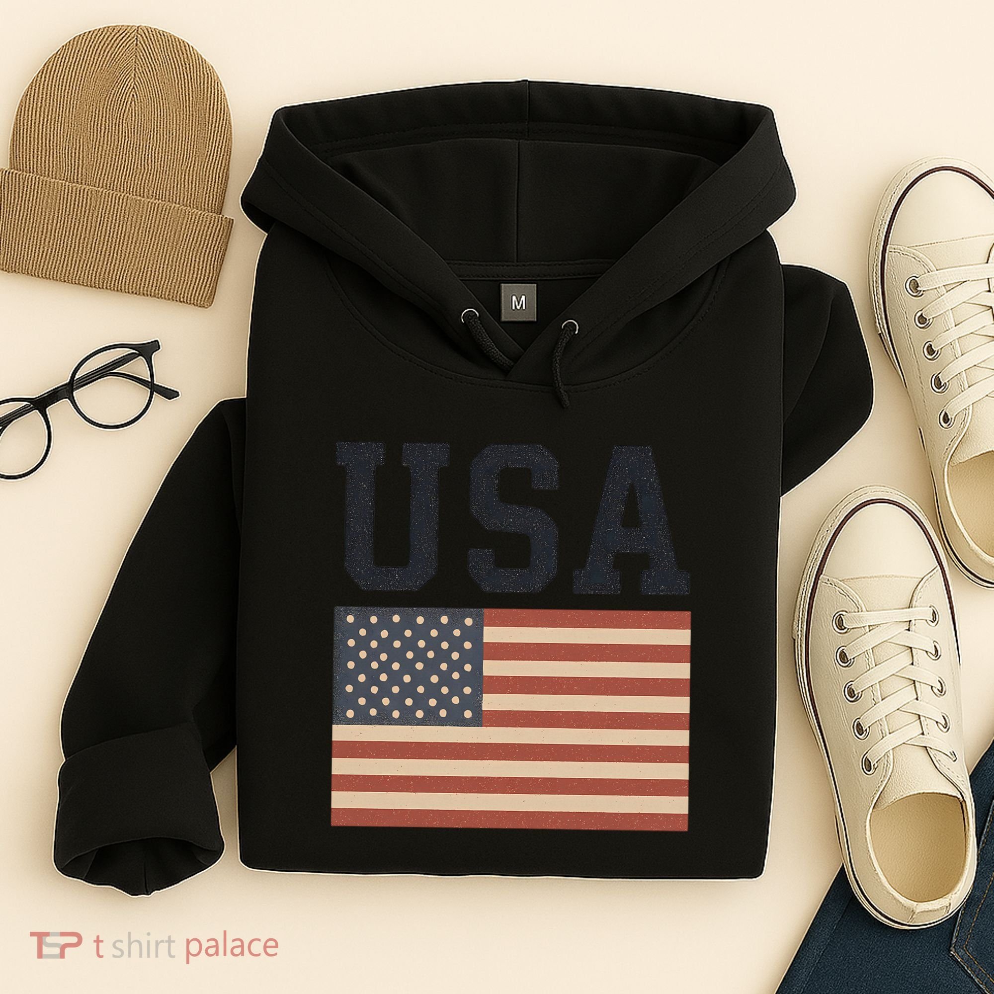 USA Flag Graphic Hoodie