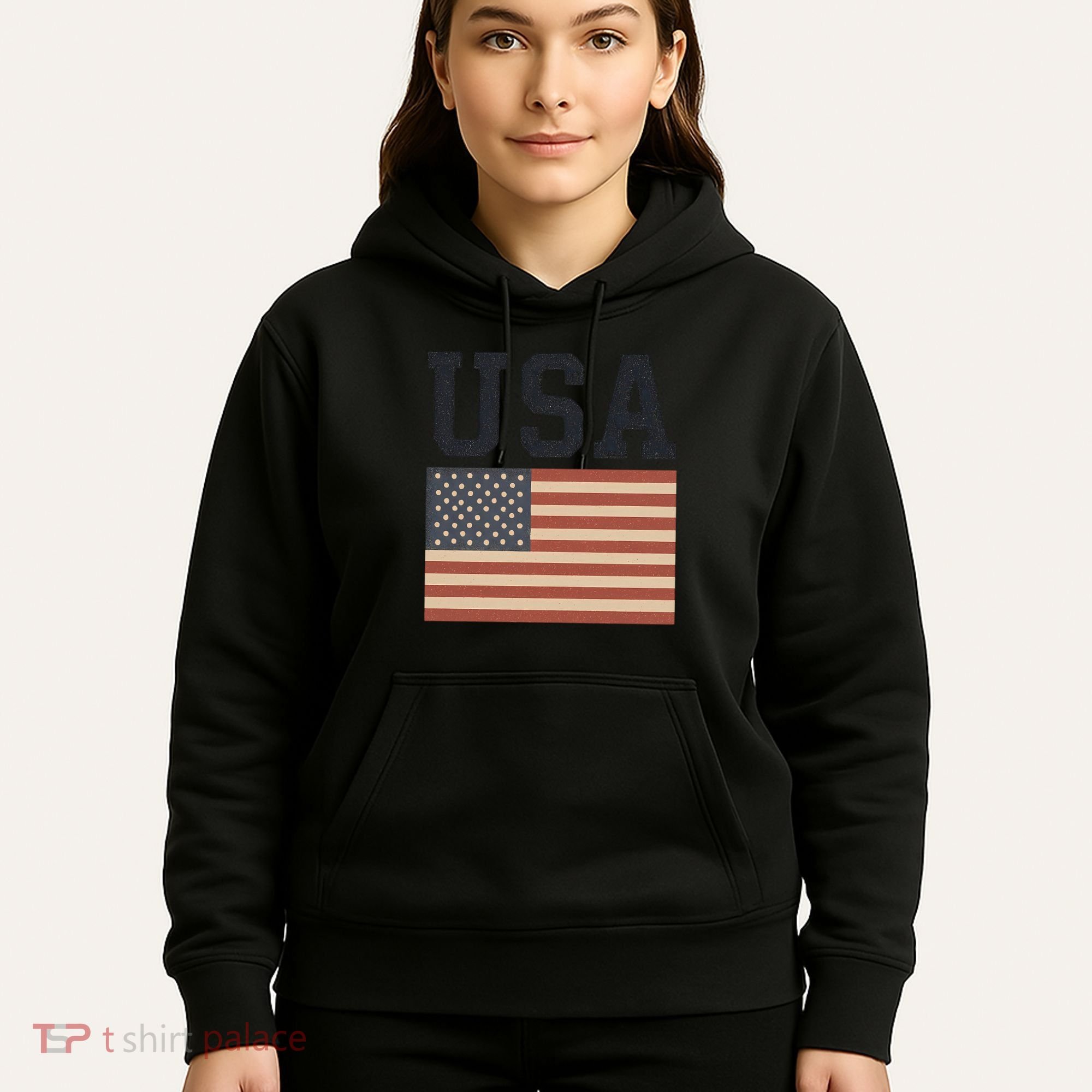 USA Flag Graphic Hoodie