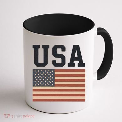 USA Flag Graphic Coffee Mug back