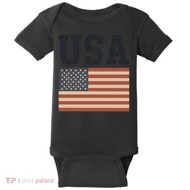 USA Flag Graphic Baby Bodysuit