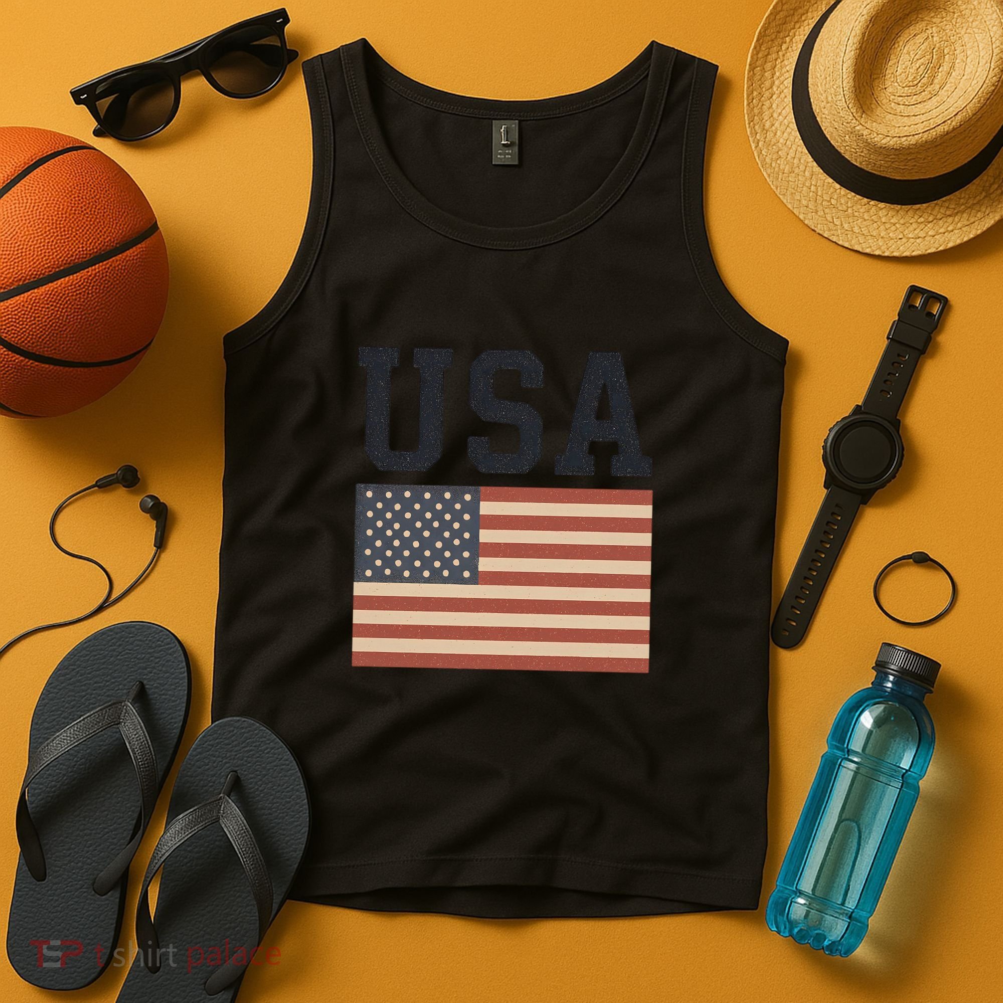 USA Flag Graphic Tank Top