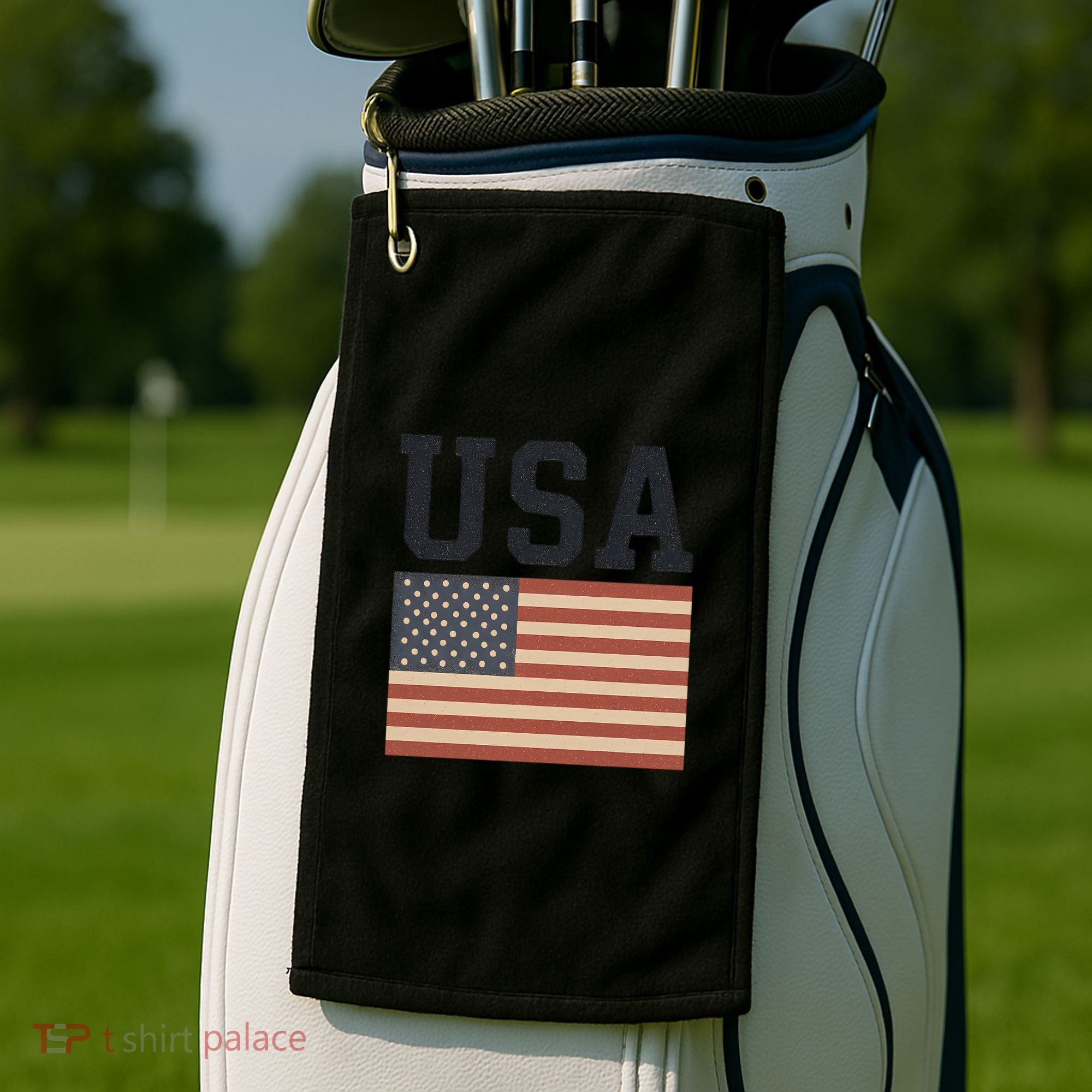 USA Flag Graphic Golf Towel