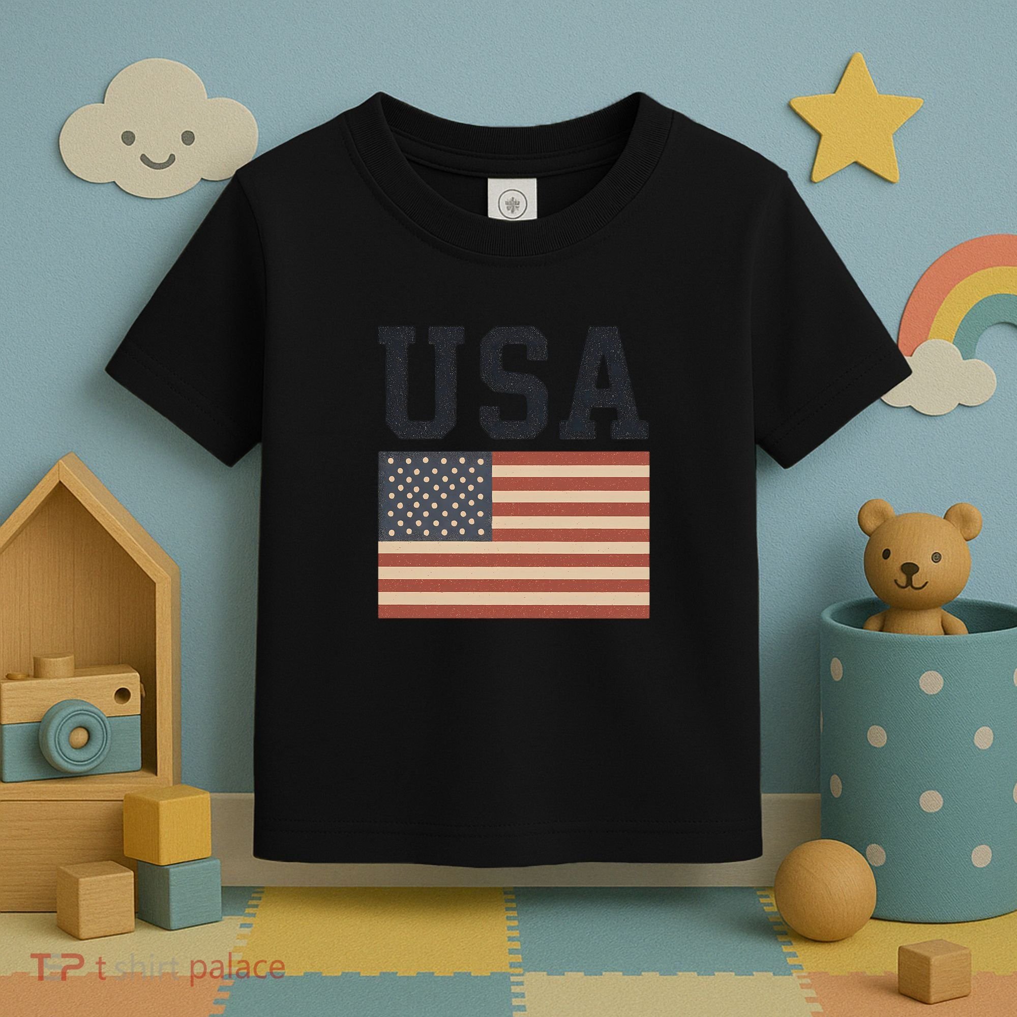 USA Flag Graphic Toddler T-Shirt